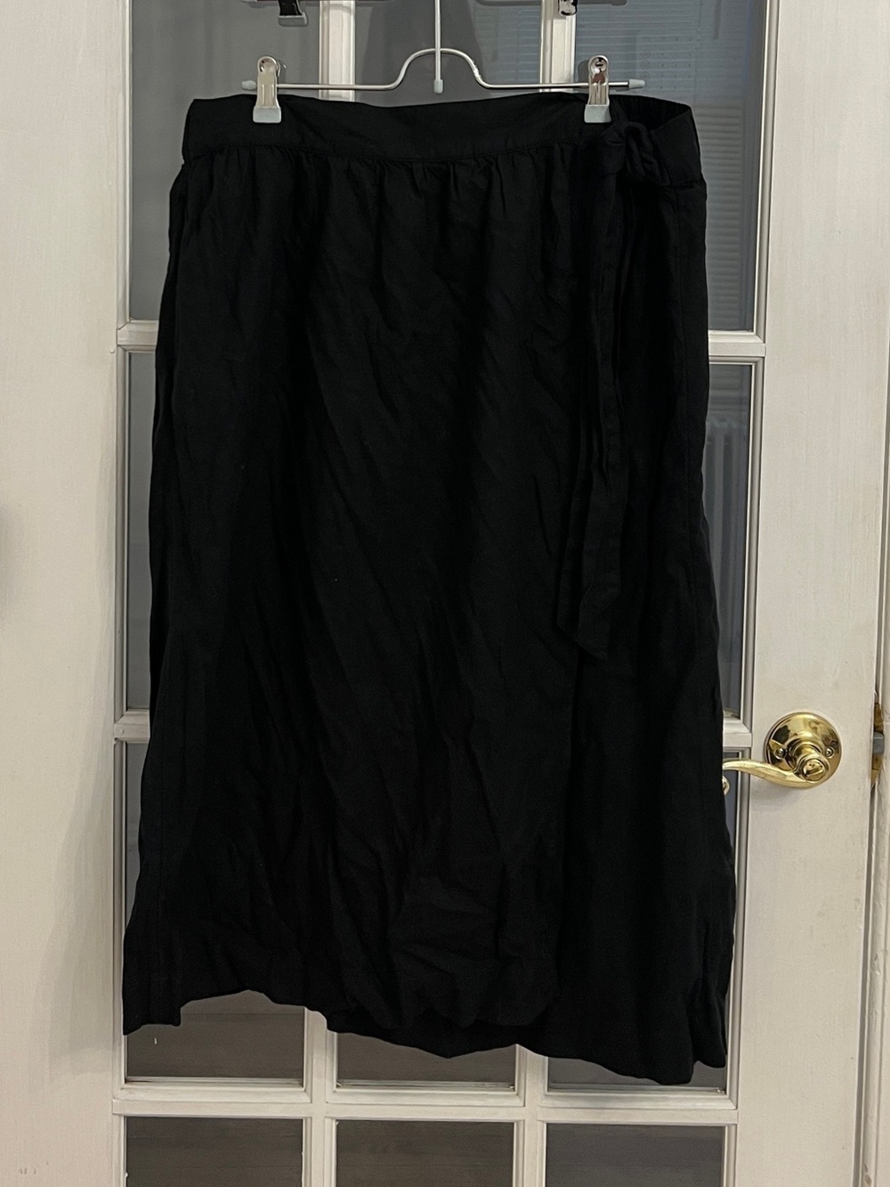 A NEW DAY Women's Black Linen Blend Tiered Midi Skirt Size XL